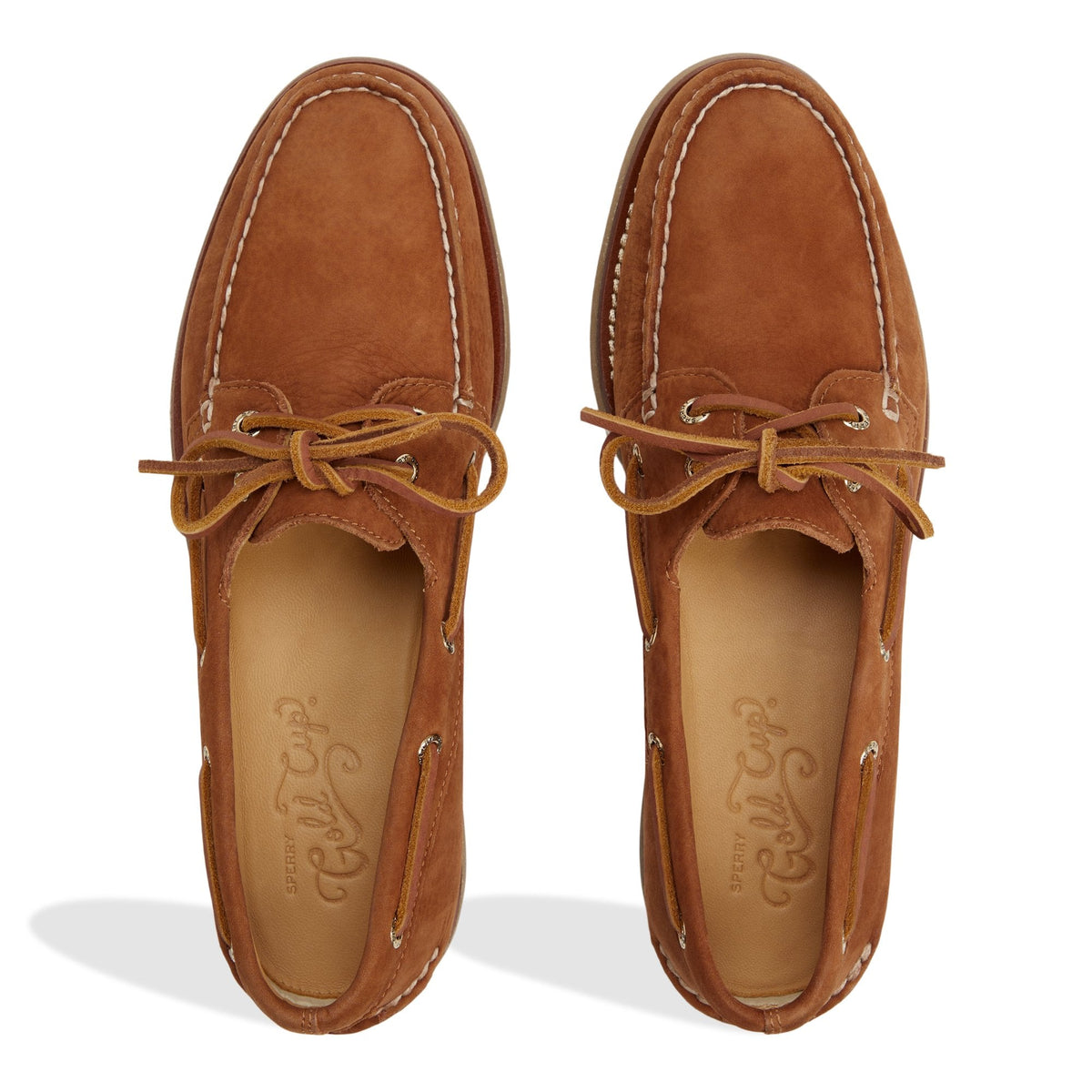 Sperry Trusted - Gold Authentic Original™ 2-Eye Lite Boat Shoe Light Brown Men's Leather