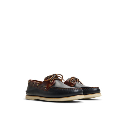 Sperry Signature - Gold Authentic Original™ 2-Eye Lite Boat Shoe Black Combo Men's Leather