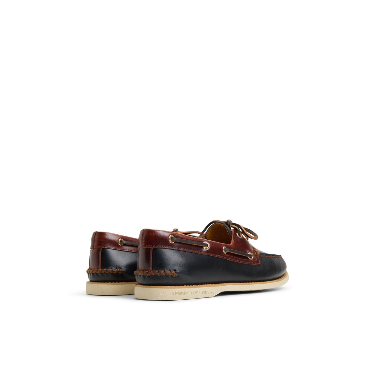Sperry Signature - Gold Authentic Original™ 2-Eye Lite Boat Shoe Black Combo Men's Leather