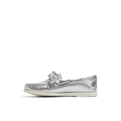 Sperry Customer Favorite - Authentic Original™ 2 Eye Boat Shoe Silver Women's Leather