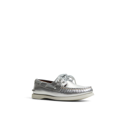 Sperry Customer Favorite - Authentic Original™ 2 Eye Boat Shoe Silver Women's Leather