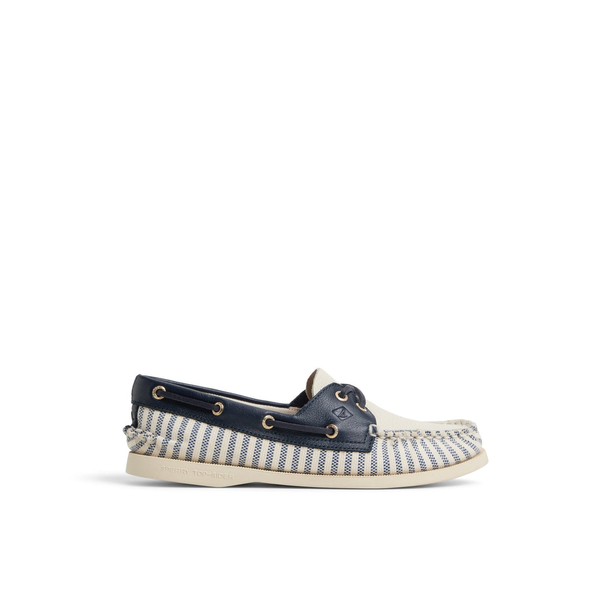 Sperry Featured - Authentic Original™ 2 Eye Boat Shoe White/Navy Women's Women