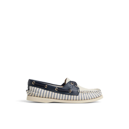Sperry Featured - Authentic Original™ 2 Eye Boat Shoe White/Navy Women's Women
