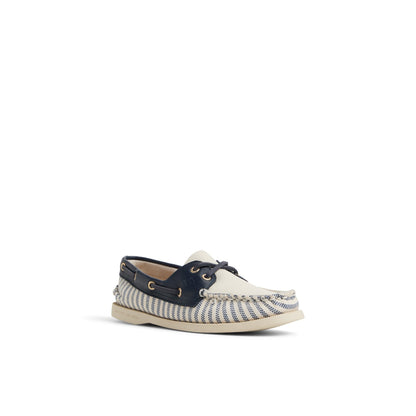 Sperry Featured - Authentic Original™ 2 Eye Boat Shoe White/Navy Women's Women