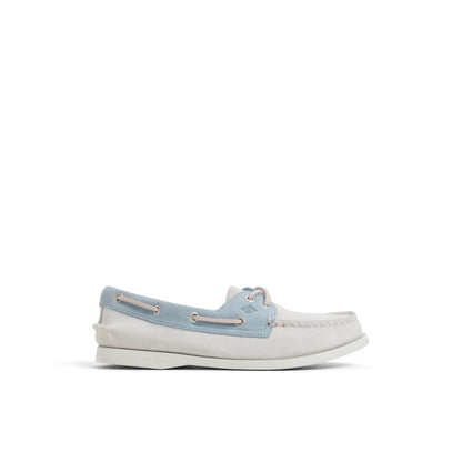 Sperry Trending - Authentic Original™ 2 Eye Boat Shoe White/Blue Women's Women