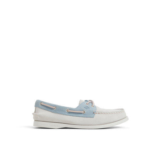 Sperry Trending - Authentic Original™ 2 Eye Boat Shoe White/Blue Women's Women