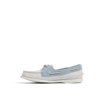 Sperry Trending - Authentic Original™ 2 Eye Boat Shoe White/Blue Women's Women