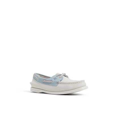 Sperry Trending - Authentic Original™ 2 Eye Boat Shoe White/Blue Women's Women