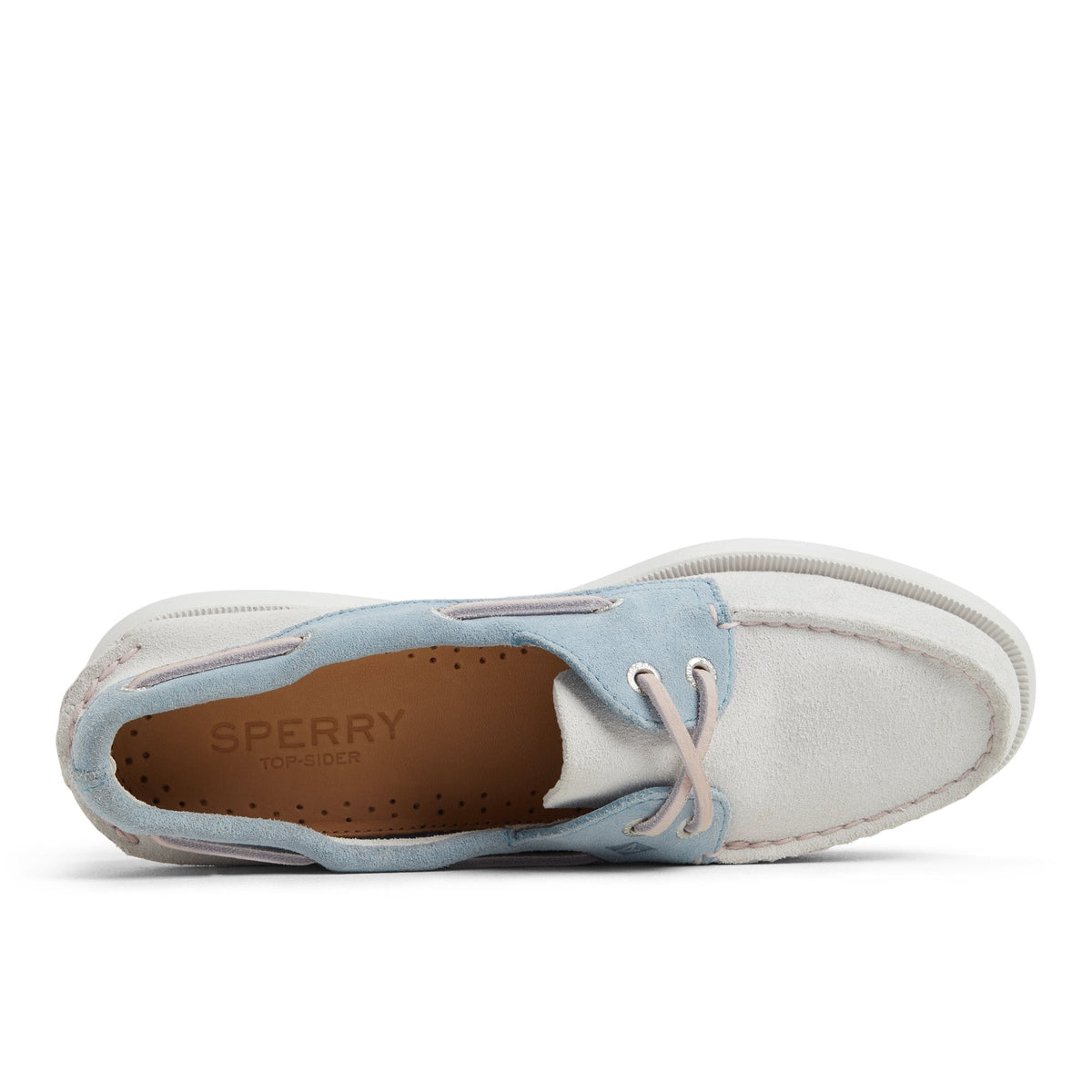 Sperry Trending - Authentic Original™ 2 Eye Boat Shoe White/Blue Women's Women