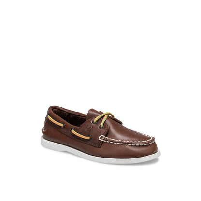 Sperry Recommended - Aokleather Brown Kids Boat Shoes