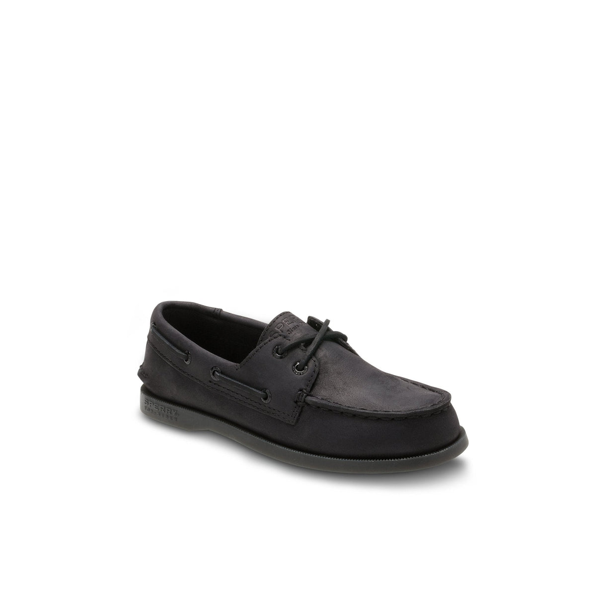 Sperry Best Seller - Aokleather Black Kids Boat Shoes