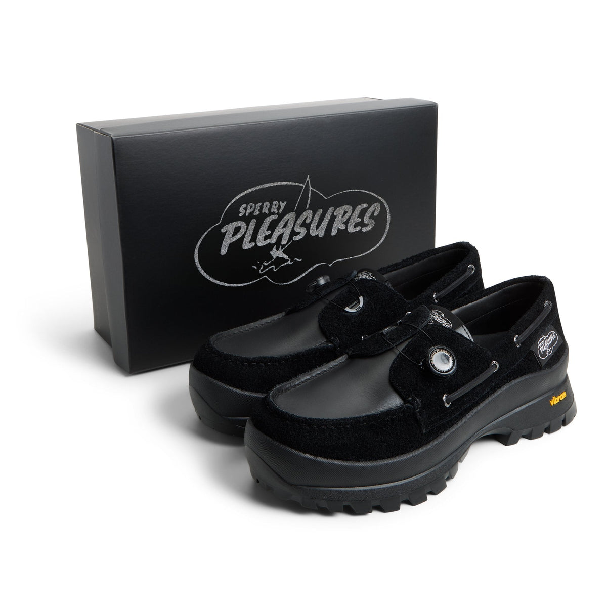 Sperry Hot Sale - Sperry x Pleasures 3-Eye Vibram Turn-Lock Lug Boat Shoes