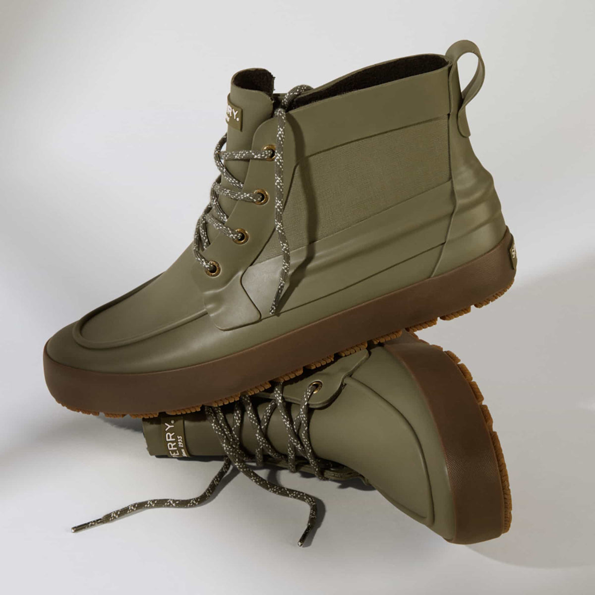 Sperry Recommended - Sleek Lace Up Boot Olive