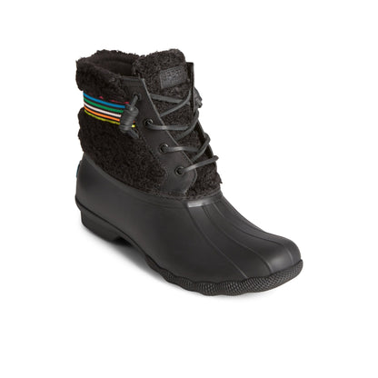 Sperry Essential - Saltwater™ Rainbow Sherpa Duck Boot Black