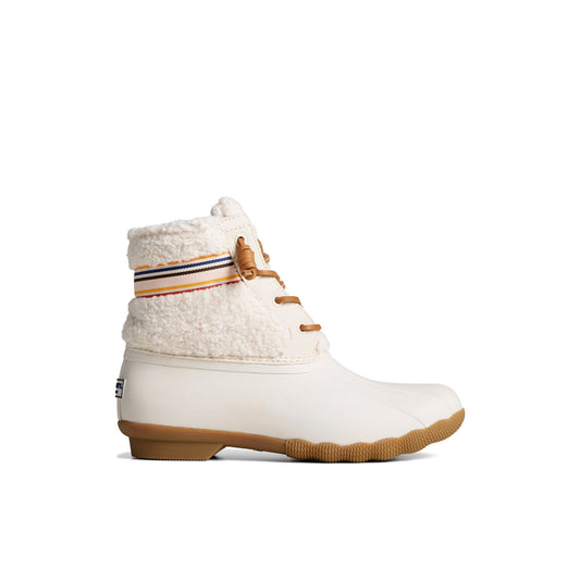 Sperry Great Value - Saltwater™ Rainbow Sherpa Duck Boot Bone