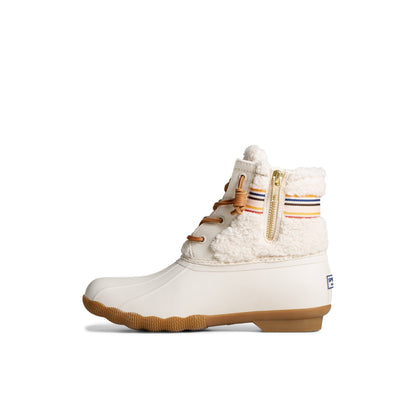 Sperry Great Value - Saltwater™ Rainbow Sherpa Duck Boot Bone